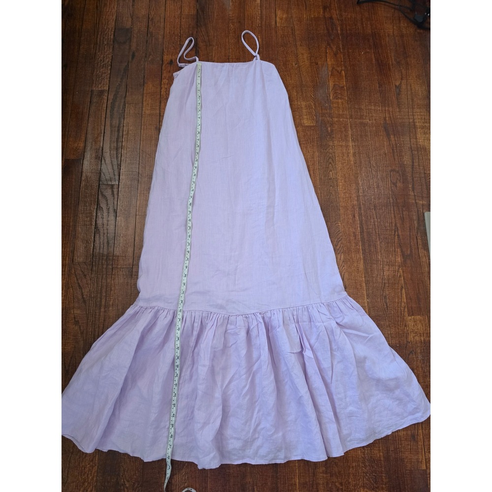 &Other Stories Lavander Cotton Rouche Boho Chic Resort Cottage Maxi Dress sz 4 - Picture 3 of 9